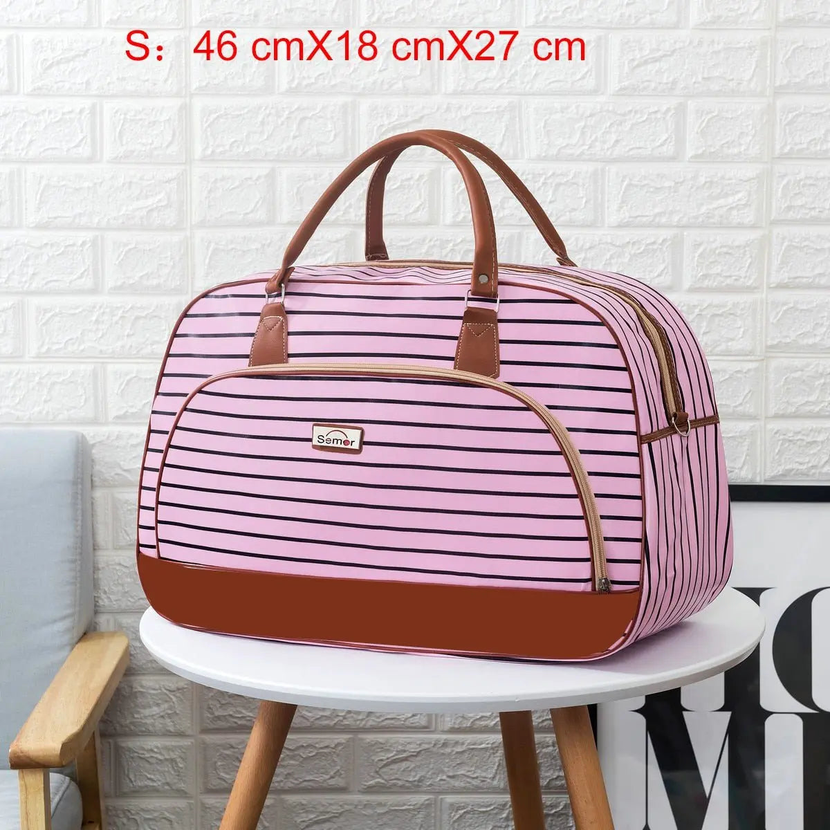 Women Travel Bags PU Leather Large Capacity Waterproof Print Luggage Duffle Bag - Blade & Thread