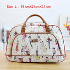 Women Travel Bags PU Leather Large Capacity Waterproof Print Luggage Duffle Bag nowadaysfashion
