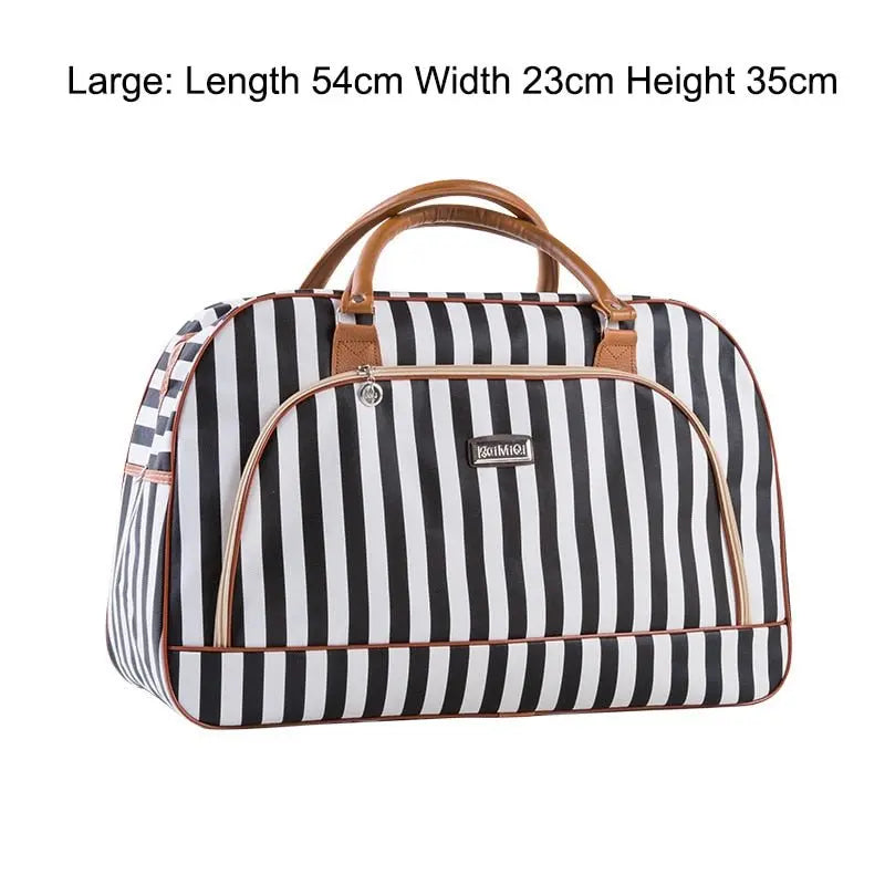 Women Travel Bags PU Leather Large Capacity Waterproof Print Luggage Duffle Bag - Blade & Thread