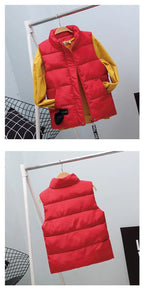 Women Vest Mandarin Collar Sleeveless Short Coat Women Plus Size 2021 Autumn Winter nowadaysfashion
