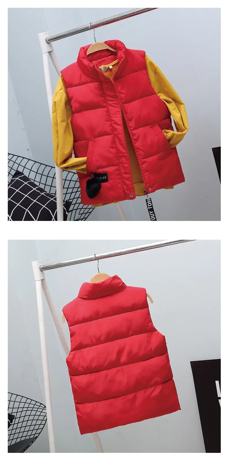 Women Vest Mandarin Collar Sleeveless Short Coat Women Plus Size 2021 Autumn Winter nowadaysfashion