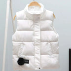 Women Vest Mandarin Collar Sleeveless Short Coat Women Plus Size 2021 Autumn Winter nowadaysfashion