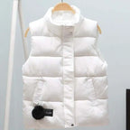 Women Vest Mandarin Collar Sleeveless Short Coat Women Plus Size 2021 Autumn Winter nowadaysfashion
