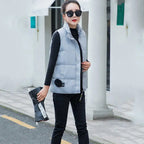 Women Vest Mandarin Collar Sleeveless Short Coat Women Plus Size 2021 Autumn Winter nowadaysfashion