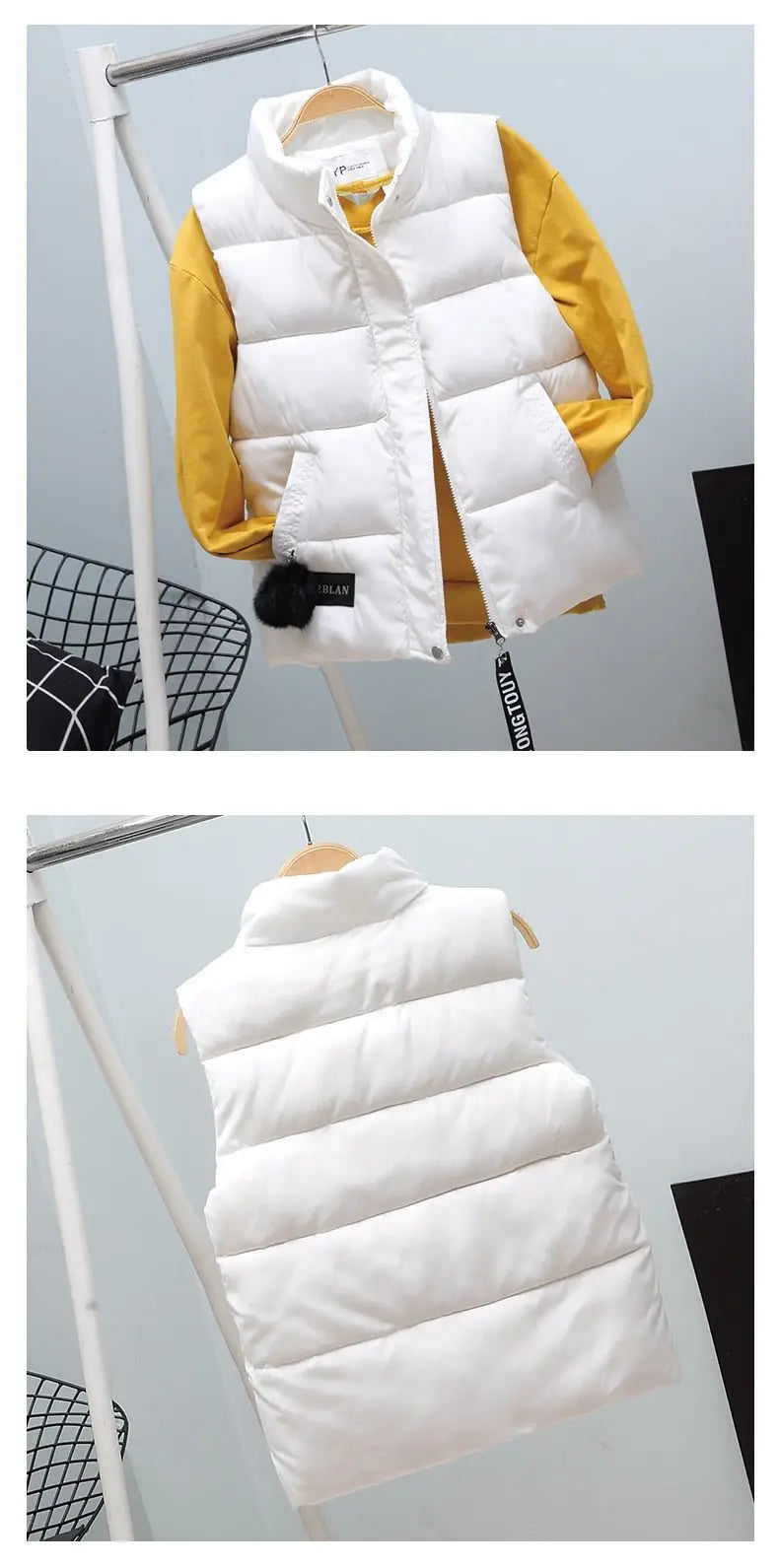Women Vest Mandarin Collar Sleeveless Short Coat Women Plus Size 2021 Autumn Winter nowadaysfashion