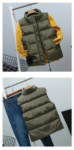 Women Vest Mandarin Collar Sleeveless Short Coat Women Plus Size 2021 Autumn Winter nowadaysfashion