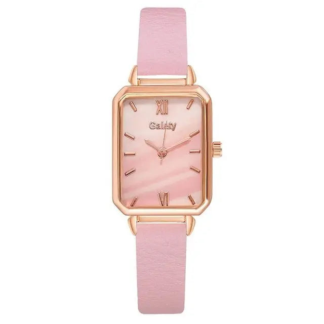 Women Watches Fashion Square Ladies Quartz Watch Bracelet Set Green Dial Mesh Watches - Blade & Thread