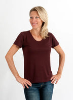 Women's 100% Bamboo Viscose Scoop Neck Short Sleeve T-Shirt Spun Bamboo