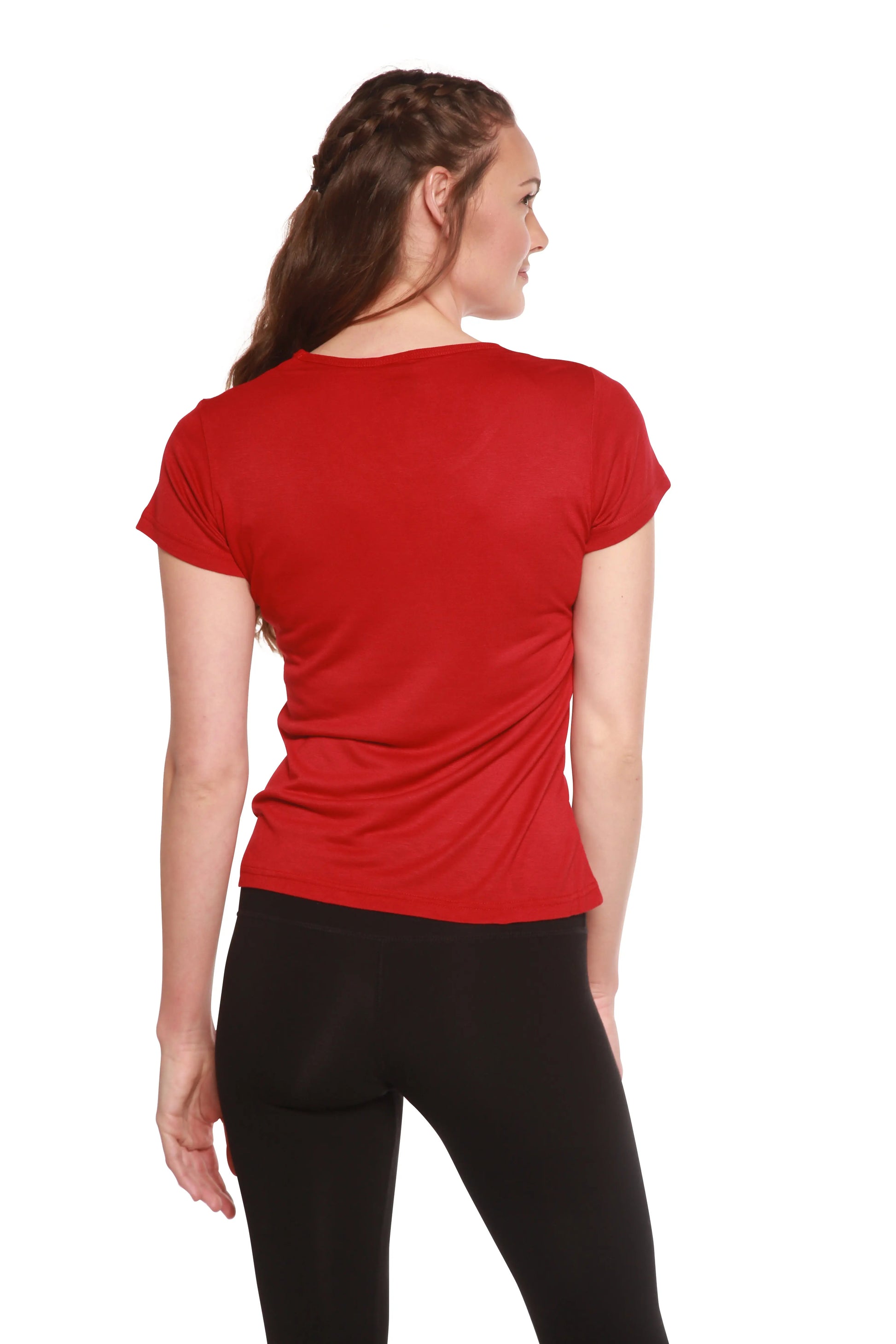 Women's 100% Bamboo Viscose Scoop Neck Short Sleeve T-Shirt Spun Bamboo