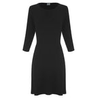 Women's A-Line Bamboo Viscose Dress in Black Spun Bamboo