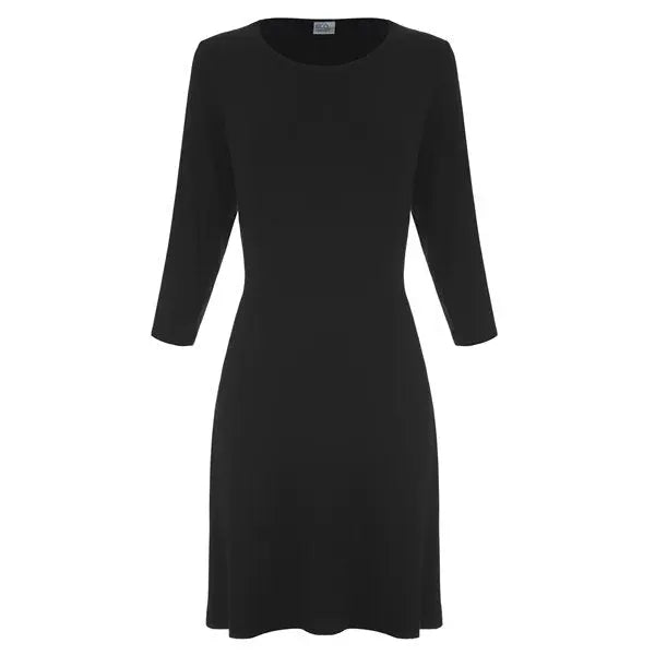 Women's A-Line Bamboo Viscose Dress in Black - Blade & Thread