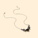 Women's Alloy Punk Style Hip-hop Black Devil Red Love Heart Pendant Necklace nowadaysfashion