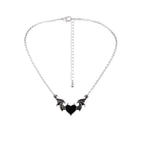 Women's Alloy Punk Style Hip-hop Black Devil Red Love Heart Pendant Necklace nowadaysfashion