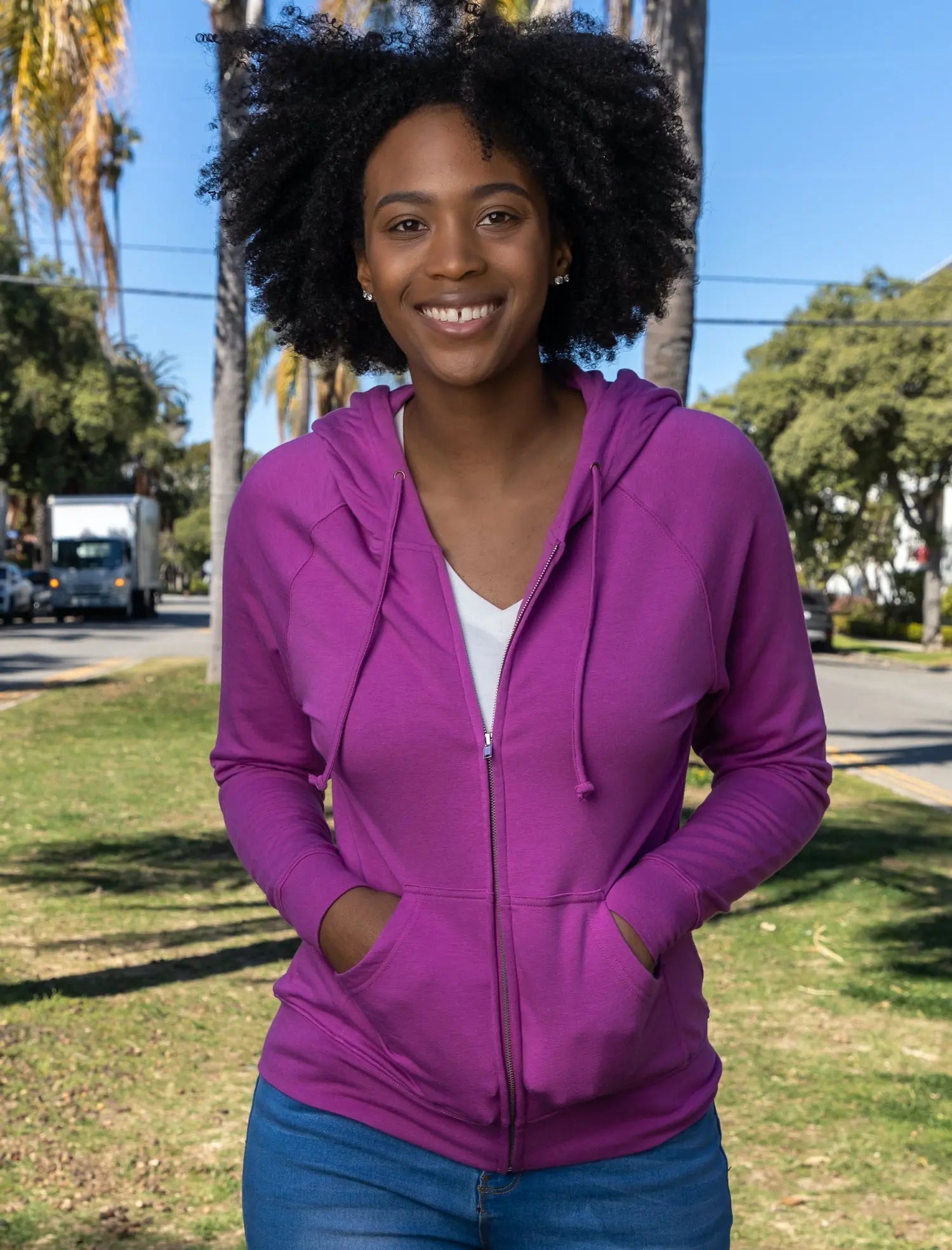 Women's Bamboo French Terry Zip Hooded Sweatshirt - Blade & Thread