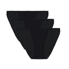 Women's Bamboo/Cotton Bikini Style Underwear Black Color - 3-pack Spun Bamboo