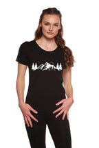 Women's Bamboo/Cotton Short Sleeve Scoop Neck T-Shirt with Print Mauna Kea Spun Bamboo
