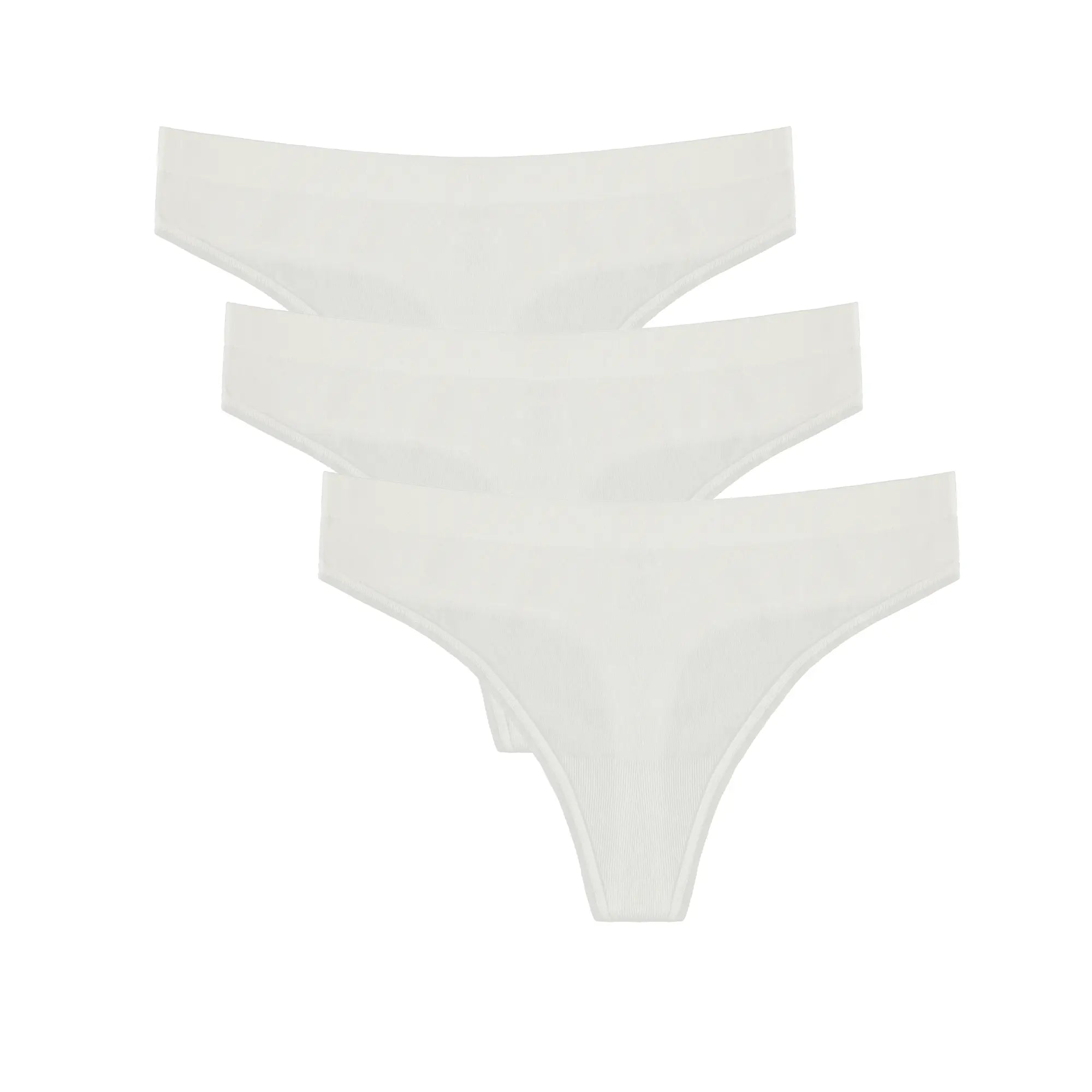 Women's Bamboo/Cotton Thong Style Underwear Natural Color - 3-pack Spun Bamboo