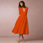 Women's Evening Dress Sexy Deep V Long Sleeve Dress nowadaysfashion