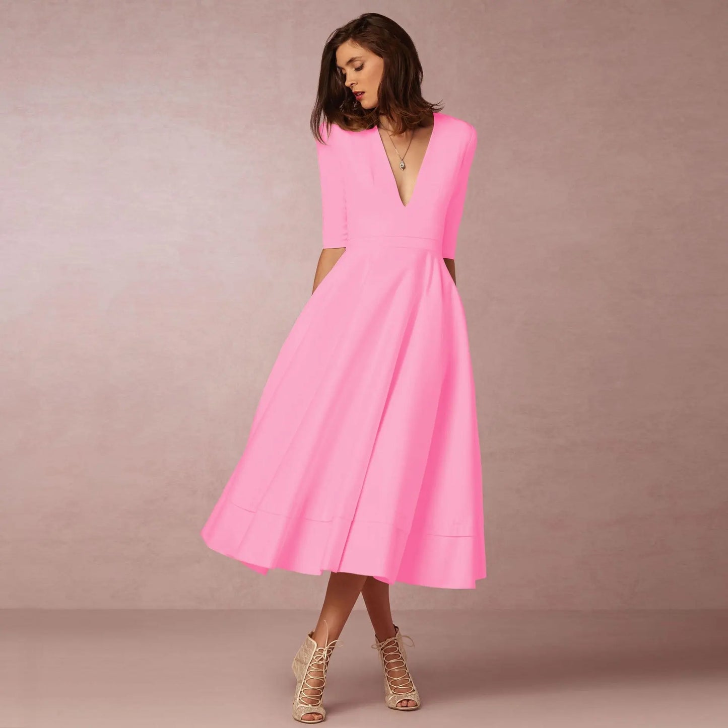 Women's Evening Dress Sexy Deep V Long Sleeve Dress - Blade & Thread