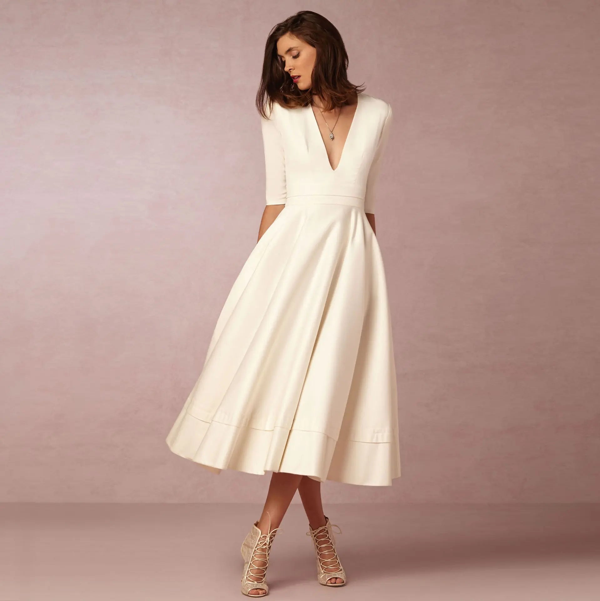 Women's Evening Dress Sexy Deep V Long Sleeve Dress nowadaysfashion