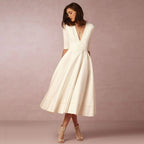 Women's Evening Dress Sexy Deep V Long Sleeve Dress nowadaysfashion