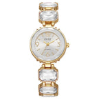 Women’s Gold Bracelet Quartz Watch with Black Crystal Dial nowadaysfashion