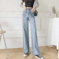 Women's Loose Straight Denim Trousers Female High Waist Wide Leg Pants high street nowadaysfashion
