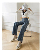 Women's Loose Straight Denim Trousers Female High Waist Wide Leg Pants high street nowadaysfashion