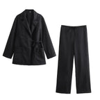 Women's New Coat Minimalist Pocket Decoration Double breasted Lace up Top nowadaysfashion