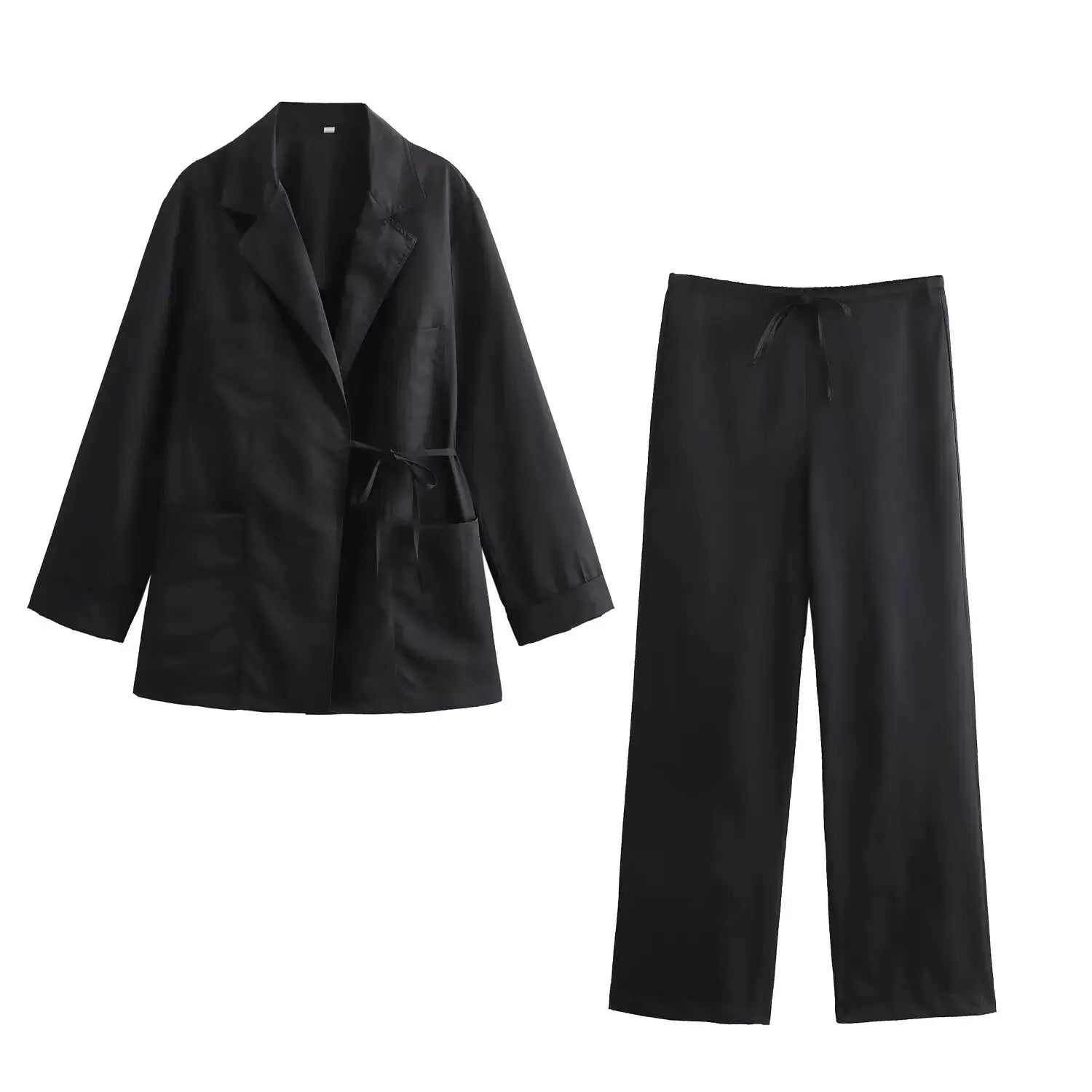 Women's New Coat Minimalist Pocket Decoration Double breasted Lace up Top - Blade & Thread