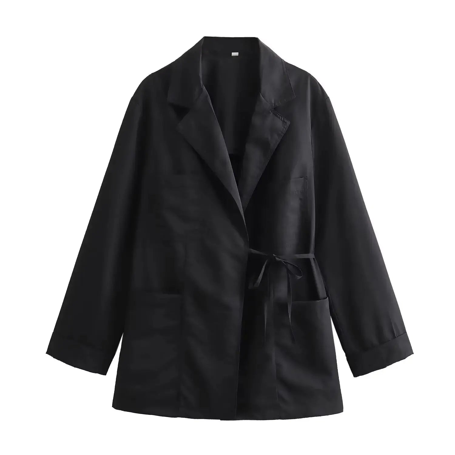 Women's New Coat Minimalist Pocket Decoration Double breasted Lace up Top nowadaysfashion