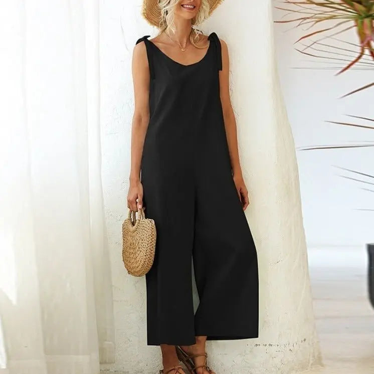 Women's Overalls 2022 Wide Leg Jumpsuit for Women Summer Cotton Backless Romper - Blade & Thread