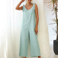 Women's Overalls 2022 Wide Leg Jumpsuit for Women Summer Cotton Backless Romper nowadaysfashion