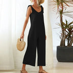 Women's Overalls 2022 Wide Leg Jumpsuit for Women Summer Cotton Backless Romper nowadaysfashion