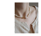 Women's retro heart pearl necklace clavicle chain nowadaysfashion