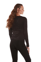 Clearance Women's Scoop Neck 100% Bamboo Viscose Long Sleeve Shirt Spun Bamboo