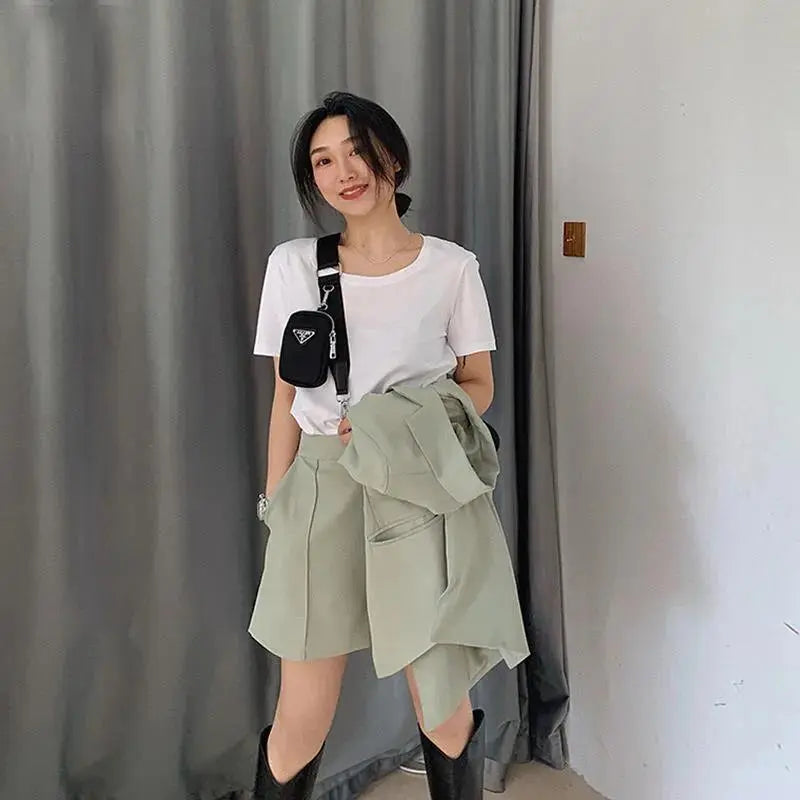 Women's Shorts And Blazer Set Korean Loose Two Piece Suits Female Summer Office Ladies - Blade & Thread