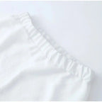 Women's Solid Cotton Linen Ruffle Shorts Suit V-neck Long Sleeve Drawstring Loose 2 Pieces Set nowadaysfashion