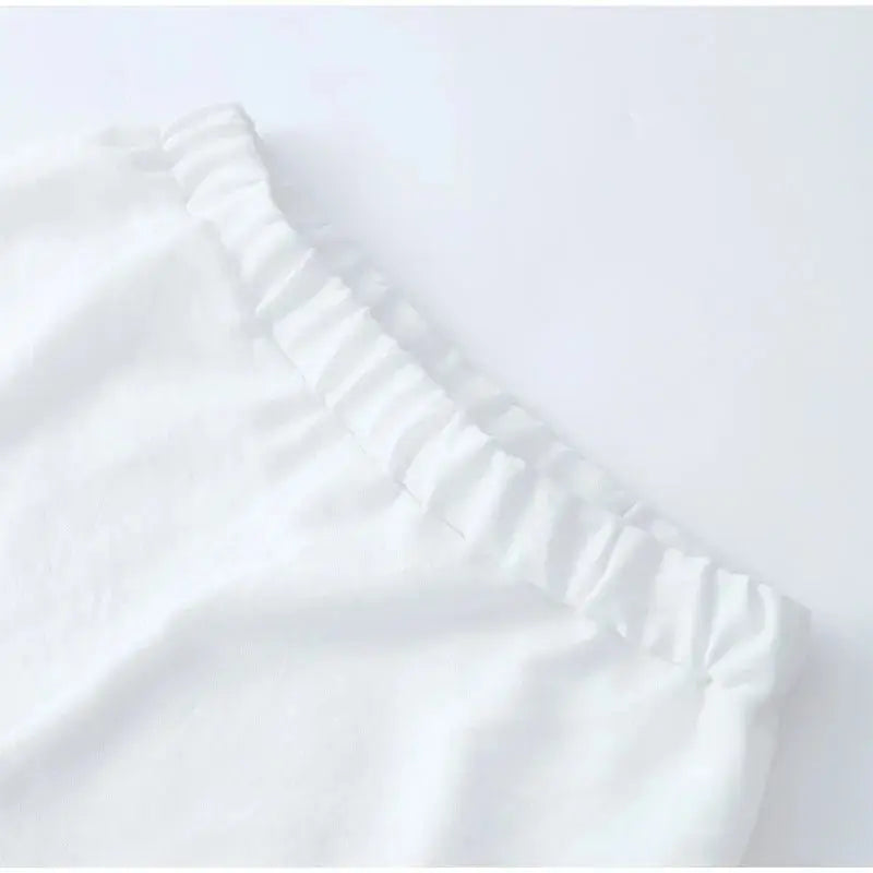 Women's Solid Cotton Linen Ruffle Shorts Suit V-neck Long Sleeve Drawstring Loose 2 Pieces Set - Blade & Thread