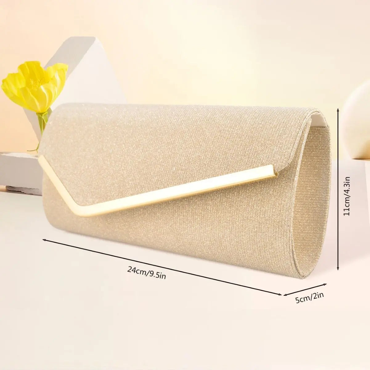 Women's three-fold bag with colorful glitter - Blade & Thread