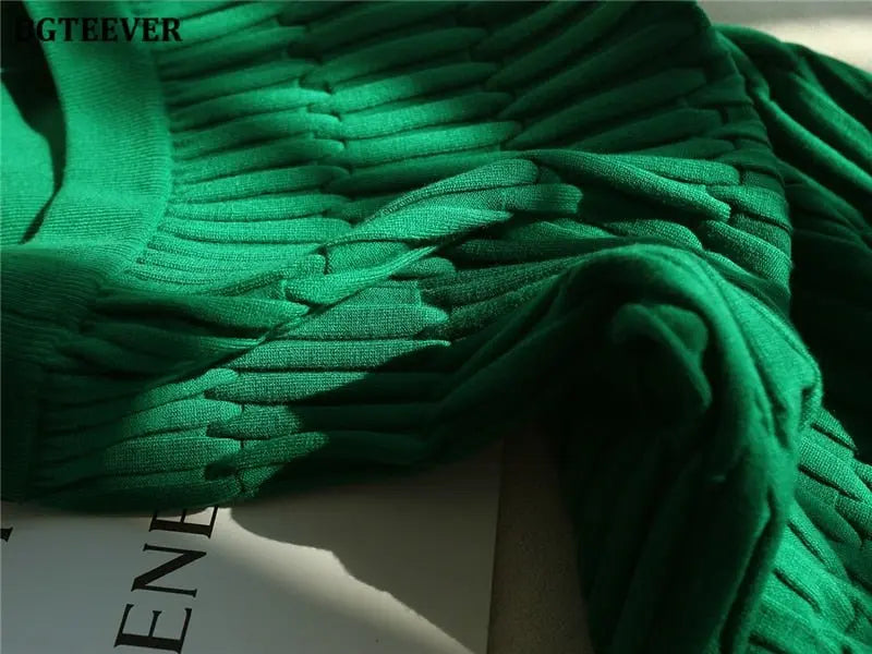Wrapped Knitted Skirts Pencil Skirt Women Slim Fit Zipper Mid-Calf Skirt - Blade & Thread