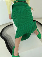 Wrapped Knitted Skirts Pencil Skirt Women Slim Fit Zipper Mid-Calf Skirt nowadaysfashion