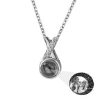 X-letter Projection Necklace With Customizable PhotosSilver 925 Necklace nowadaysfashion
