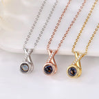 X-letter Projection Necklace With Customizable PhotosSilver 925 Necklace nowadaysfashion