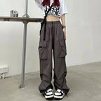 Y2K Cargo Pants Wide Leg Drawstring Oversize Pockets Joggers Trousers nowadaysfashion