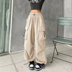 Y2K Cargo Pants Wide Leg Drawstring Oversize Pockets Joggers Trousers nowadaysfashion
