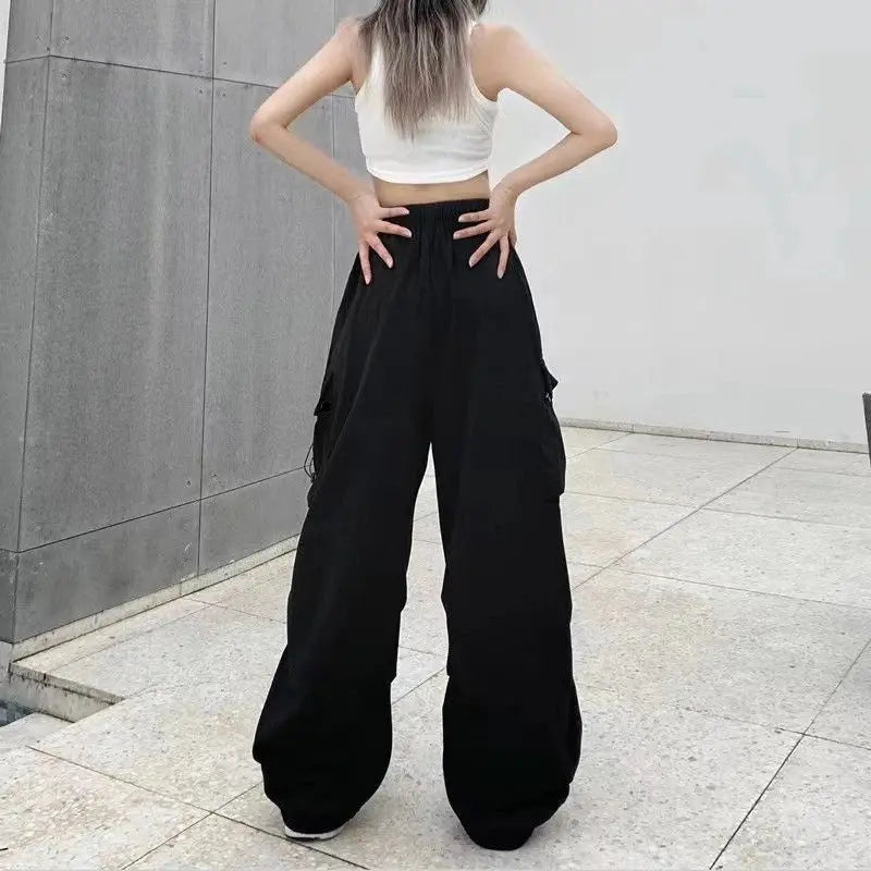 Y2K Cargo Pants Wide Leg Drawstring Oversize Pockets Joggers Trousers nowadaysfashion