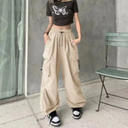 Y2K Cargo Pants Wide Leg Drawstring Oversize Pockets Joggers Trousers nowadaysfashion