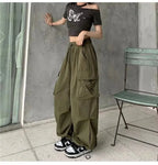Y2K Cargo Pants Wide Leg Drawstring Oversize Pockets Joggers Trousers nowadaysfashion