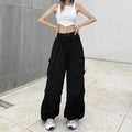 Y2K Cargo Pants Wide Leg Drawstring Oversize Pockets Joggers Trousers nowadaysfashion